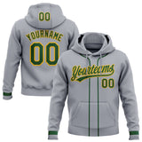 Custom Stitched Gray Green-Gold Baseball Pullover Sweatshirt Hoodie