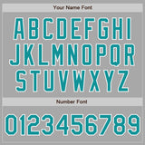 Custom Stitched Gray Teal-White Baseball Pullover Sweatshirt Hoodie