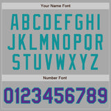 Custom Stitched Gray Purple-Teal Baseball Pullover Sweatshirt Hoodie