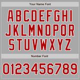 Custom Stitched Gray Red-White Baseball Pullover Sweatshirt Hoodie