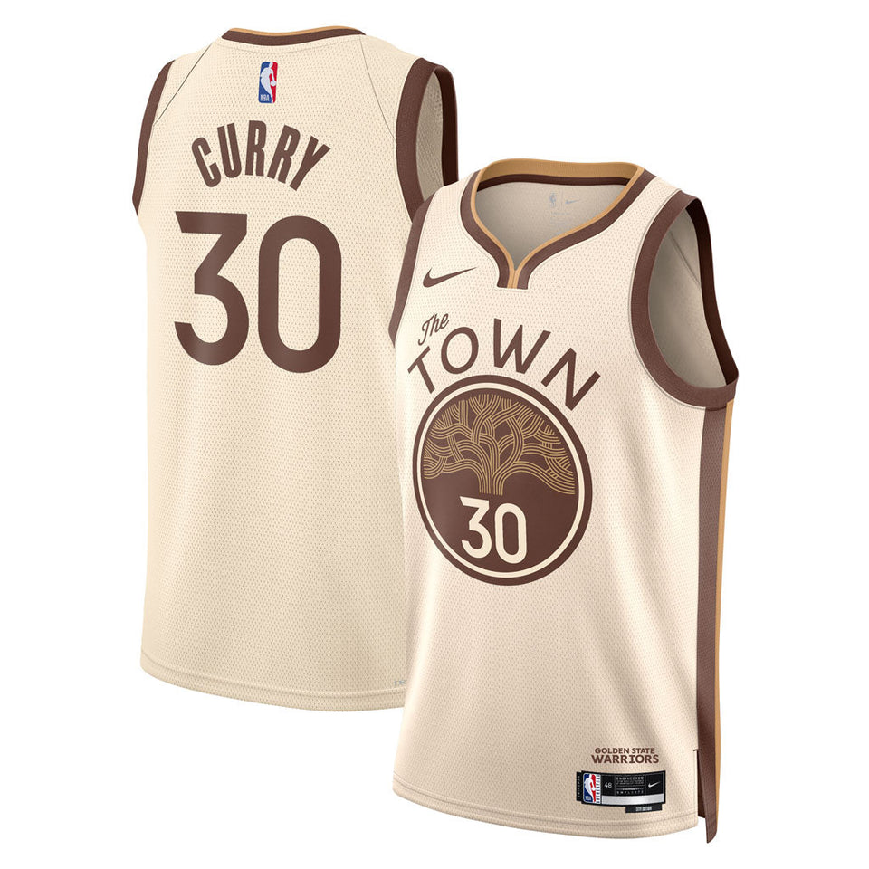 NBA Golden State Warriors Steph Curry Nike 2025-26 City Edition Swingman Jersey - Cream