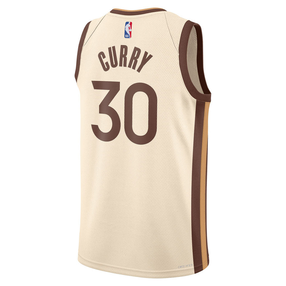 NBA Golden State Warriors Steph Curry Nike 2025-26 City Edition Swingman Jersey - Cream