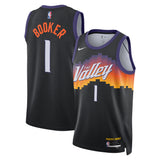 NBA Phoenix Suns Devin Booker Nike 2025-26 City Edition Swingman Jersey - Black