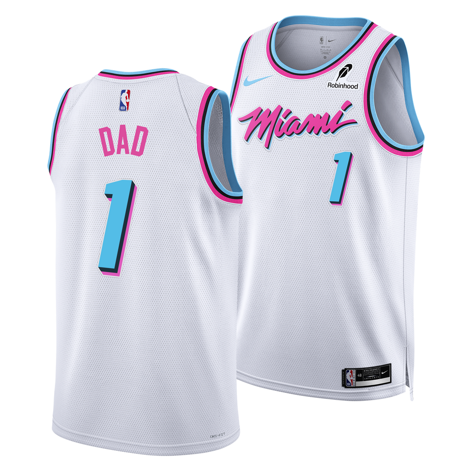 #1 Dad Nike Miami HEAT Original Vice Swingman Jersey