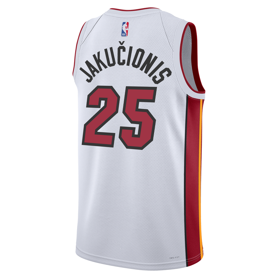 Kasparas Jakučionis Nike Miami HEAT Association White Swingman Jersey
