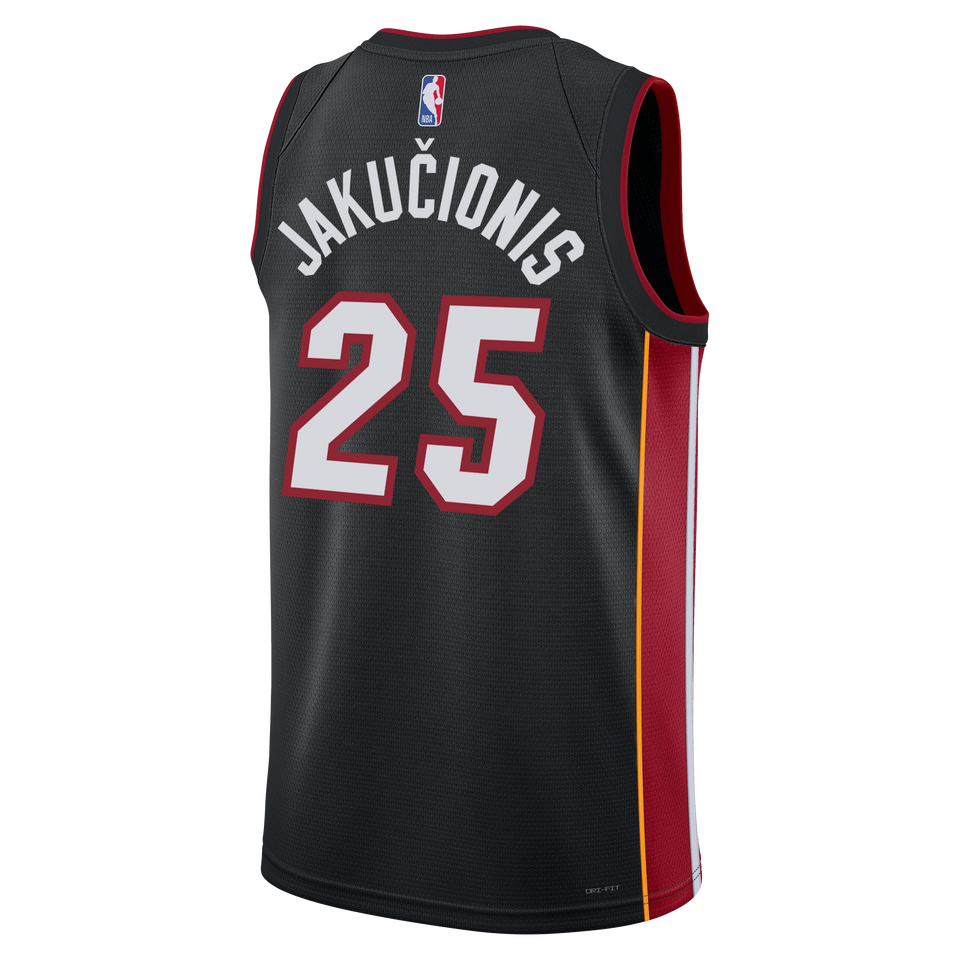 Kasparas Jakučionis Nike Miami HEAT Icon Black Swingman Jersey