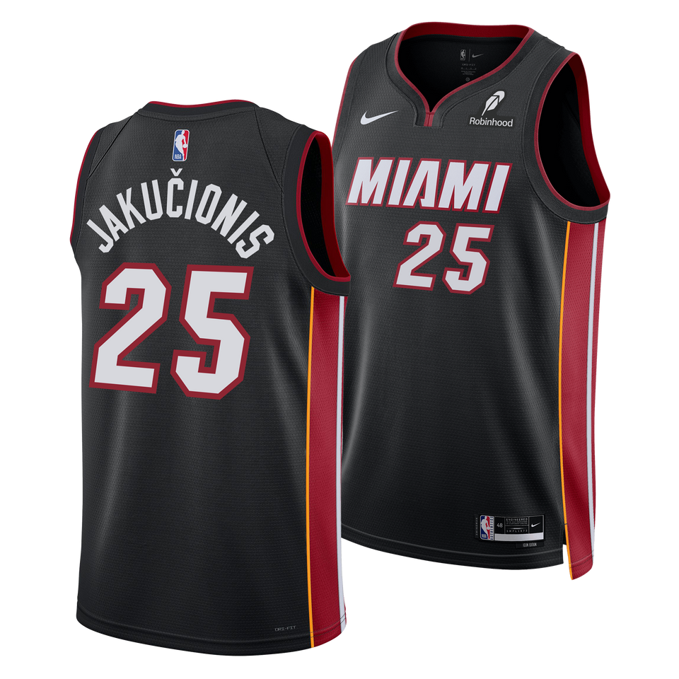 Kasparas Jakučionis Nike Miami HEAT Icon Black Swingman Jersey