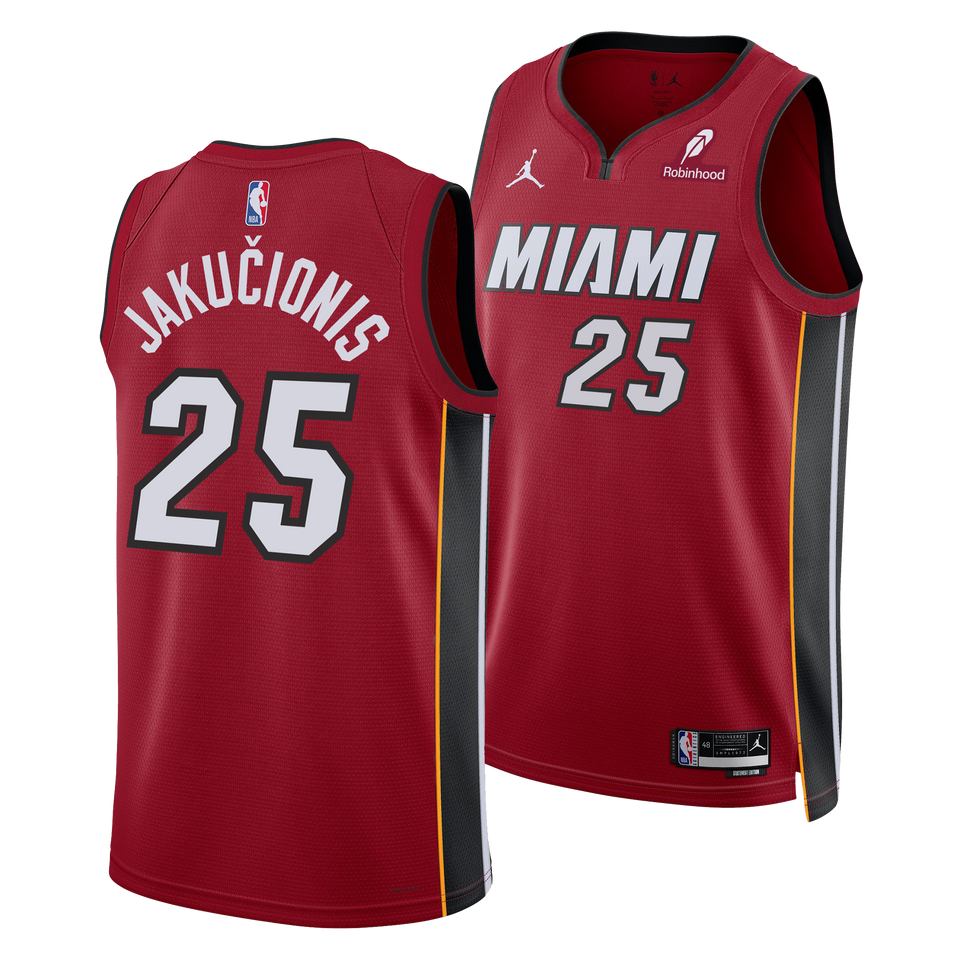 Kasparas Jakučionis Nike Jordan Brand Miami HEAT Statement Red Swingman Youth Jersey