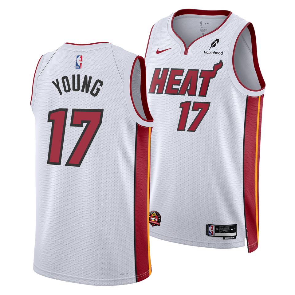 Jahmir Young Nike Miami HEAT Association White Youth Swingman Jersey