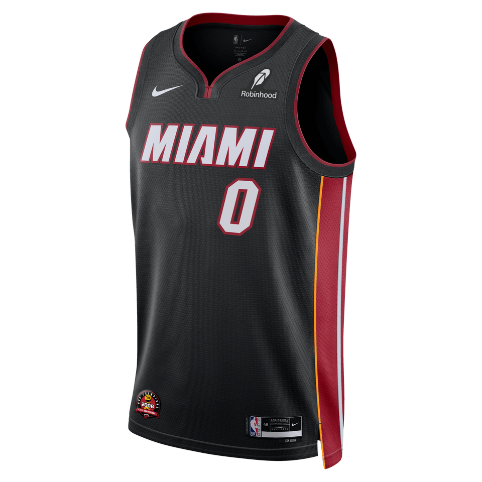Simone Fontecchio Nike Miami HEAT Icon Black Youth Swingman Jersey