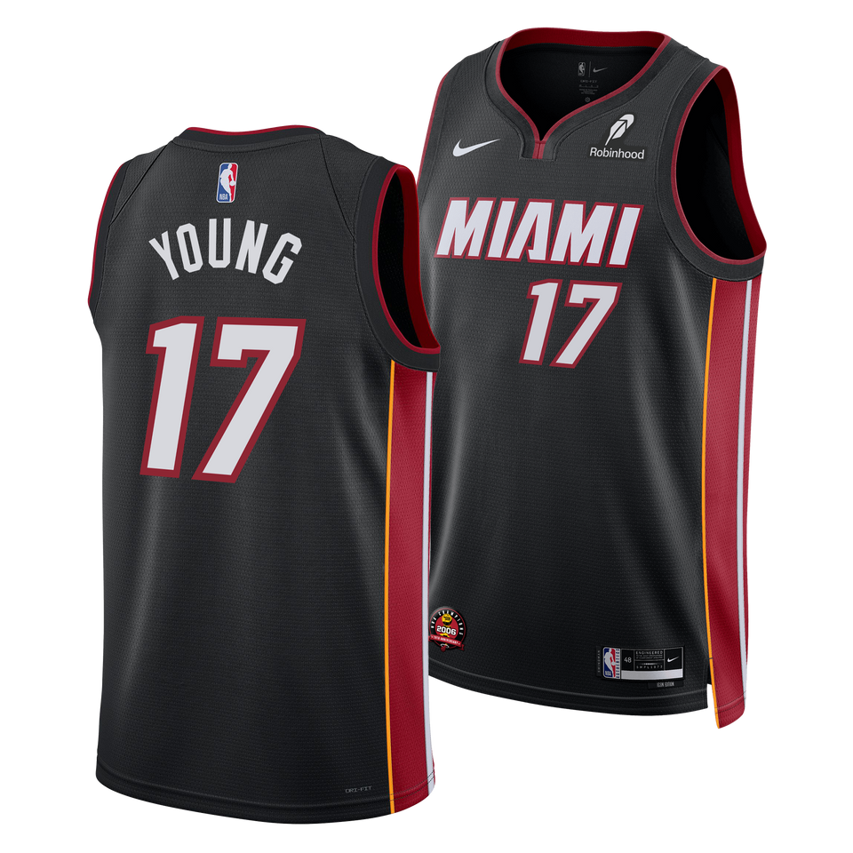 Jahmir Young Nike Miami HEAT Icon Black Youth Swingman Jersey