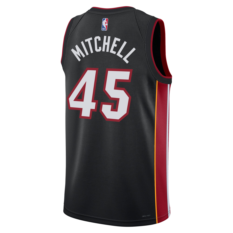 Davion Mitchell Nike Miami HEAT Icon Black Swingman Jersey