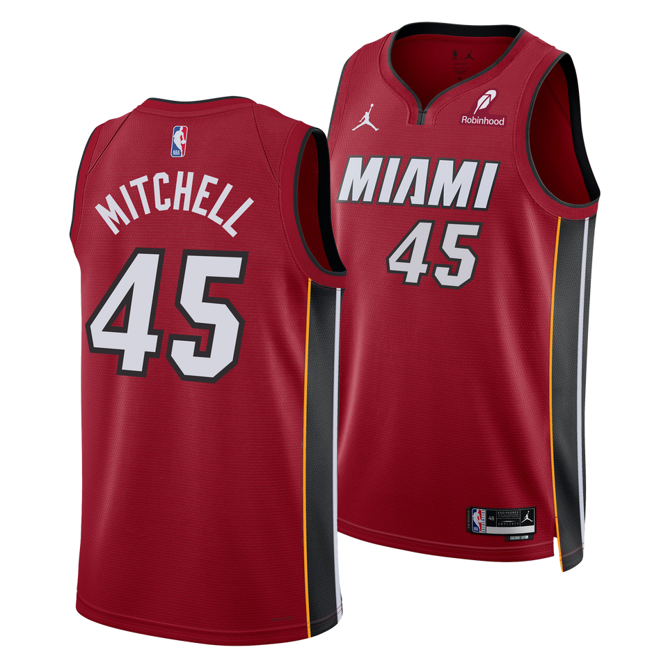 Davion Mitchell Nike Jordan Brand Miami HEAT Statement Red Swingman Youth Jersey
