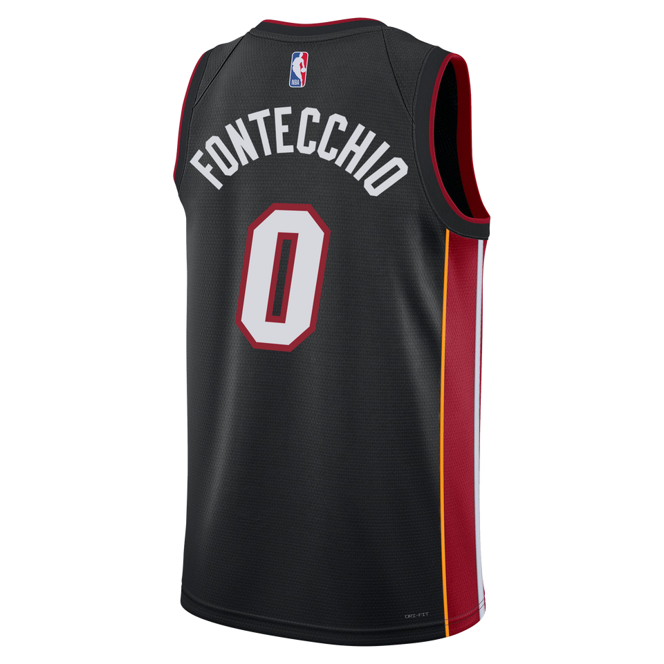 Simone Fontecchio Nike Miami HEAT Icon Black Youth Swingman Jersey
