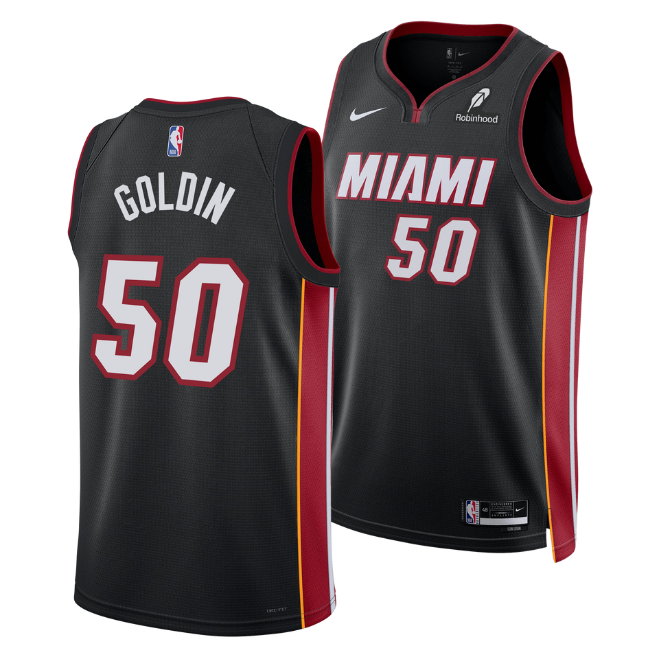 Vladislav Goldin Nike Miami HEAT Icon Black Youth Swingman Jersey