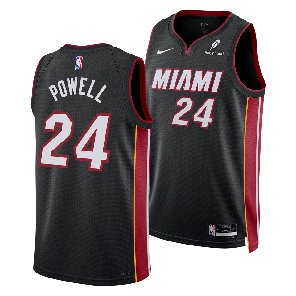 Norman Powell Nike Miami HEAT Icon Black Youth Swingman Jersey