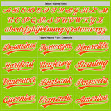 Custom Stitched Neon Green Orange-White Baseball Pullover Sweatshirt Hoodie