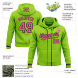 Custom Stitched Neon Green Pink-Black Baseball Pullover Sweatshirt Hoodie