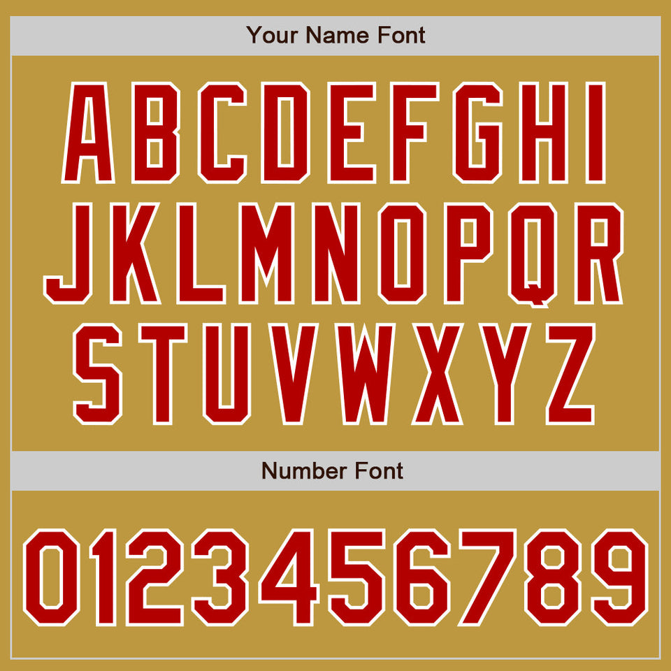 Custom Stitched Old Gold Red-White Baseball Pullover Sweatshirt Hoodie