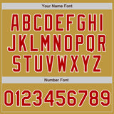 Custom Stitched Old Gold Red-White Baseball Pullover Sweatshirt Hoodie