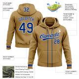 Custom Stitched Old Gold Royal-White Baseball Pullover Sweatshirt Hoodie