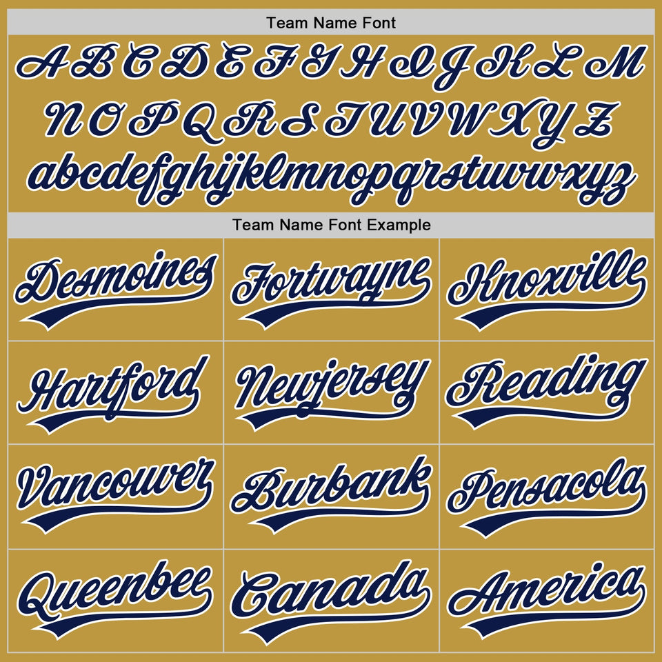 Custom Stitched Old Gold Navy-White Baseball Pullover Sweatshirt Hoodie