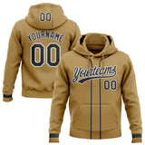 Custom Stitched Old Gold Black-White Baseball Pullover Sweatshirt Hoodie