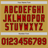 Custom Stitched Old Gold Red-Black Baseball Pullover Sweatshirt Hoodie