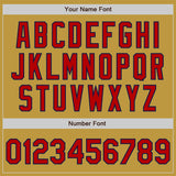 Custom Stitched Old Gold Red-Navy Baseball Pullover Sweatshirt Hoodie