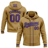 Custom Stitched Old Gold Purple-Black Baseball Pullover Sweatshirt Hoodie