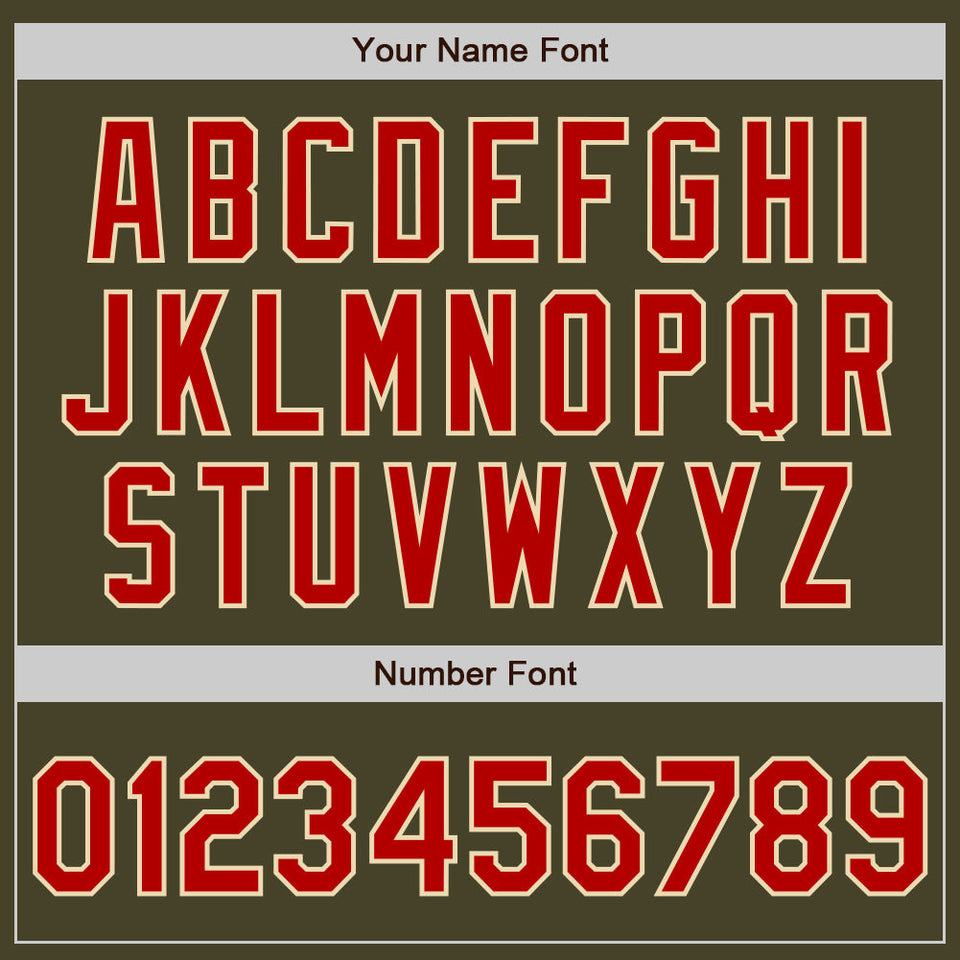 Custom Stitched Olive Red-Cream Baseball Pullover Sweatshirt Hoodie