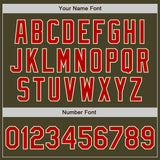 Custom Stitched Olive Red-Cream Baseball Pullover Sweatshirt Hoodie