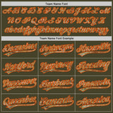 Custom Stitched Olive Camo-Orange Baseball Pullover Sweatshirt Hoodie