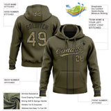 Custom Stitched Olive Camo-Black Baseball Pullover Sweatshirt Hoodie