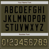 Custom Stitched Olive Camo-Black Baseball Pullover Sweatshirt Hoodie