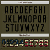 Custom Stitched Olive Vintage USA Flag-Black Baseball Pullover Sweatshirt Hoodie