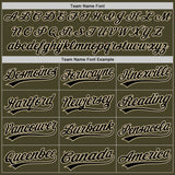 Custom Stitched Olive Black-Cream Baseball Pullover Sweatshirt Hoodie