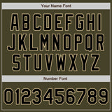 Custom Stitched Olive Black-Vegas Gold Baseball Pullover Sweatshirt Hoodie