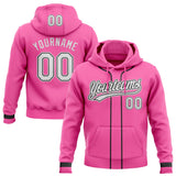 Custom Stitched Pink White-Black Baseball Pullover Sweatshirt Hoodie