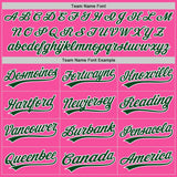 Custom Stitched Pink Green-White Baseball Pullover Sweatshirt Hoodie