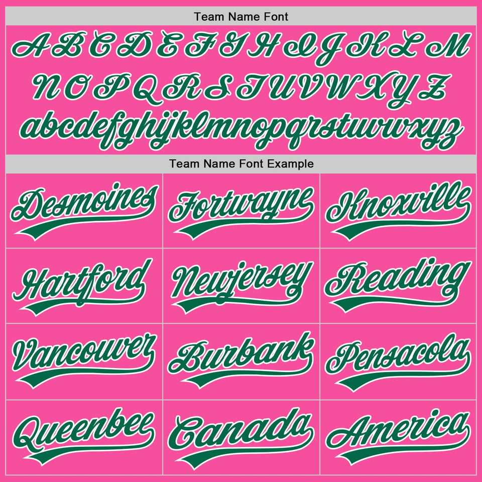 Custom Stitched Pink Kelly Green-White Baseball Pullover Sweatshirt Hoodie