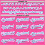 Custom Stitched Pink Light Blue-White Baseball Pullover Sweatshirt Hoodie