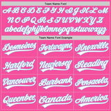 Custom Stitched Pink White-Light Blue Baseball Pullover Sweatshirt Hoodie