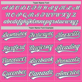 Custom Stitched Pink White Light Blue-Black Baseball Pullover Sweatshirt Hoodie