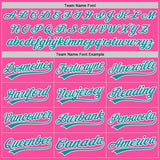 Custom Stitched Pink Teal-White Baseball Pullover Sweatshirt Hoodie