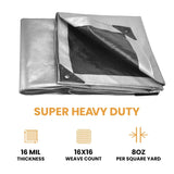 12' x 25' Super Heavy Duty Poly Tarp