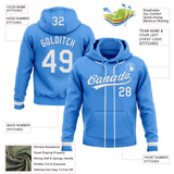 Custom Stitched Powder Blue White-Powder Blue Baseball Pullover Sweatshirt Hoodie