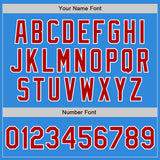 Custom Stitched Powder Blue Red-White Baseball Pullover Sweatshirt Hoodie