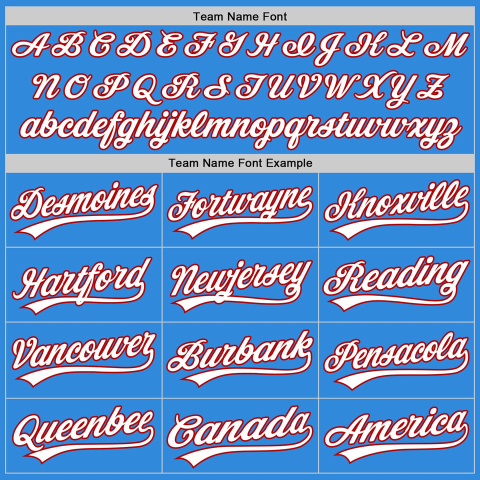 Custom Stitched Powder Blue White-Red Baseball Pullover Sweatshirt Hoodie