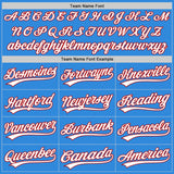 Custom Stitched Powder Blue White-Red Baseball Pullover Sweatshirt Hoodie